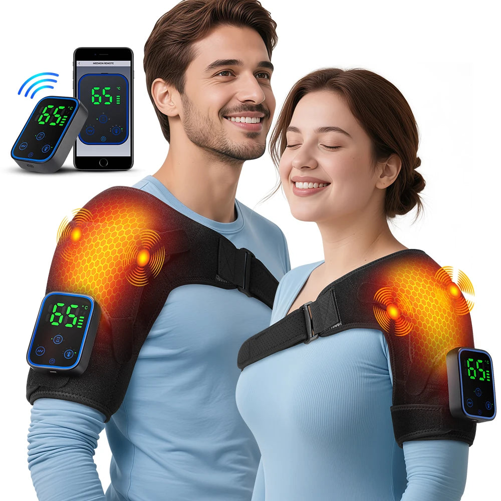Revolutionary Detachable Wireless Shoulder Massager with APP Control - Electric Heating & Vibration for Ultimate Relaxation