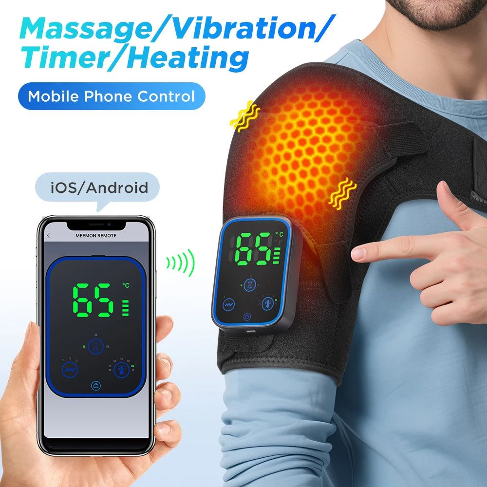 Revolutionary Detachable Wireless Shoulder Massager with APP Control - Electric Heating & Vibration for Ultimate Relaxation