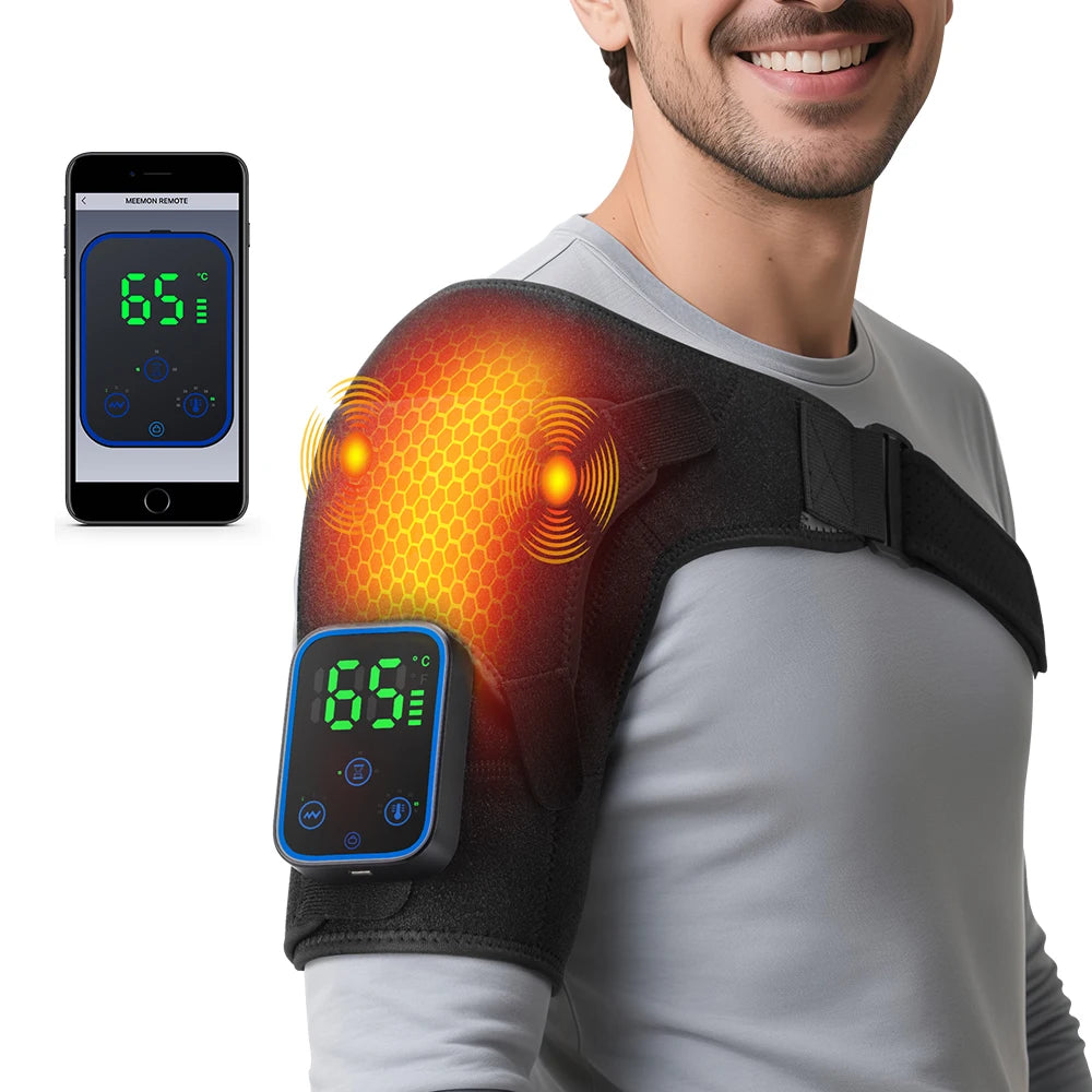 Revolutionary Detachable Wireless Shoulder Massager with APP Control - Electric Heating & Vibration for Ultimate Relaxation