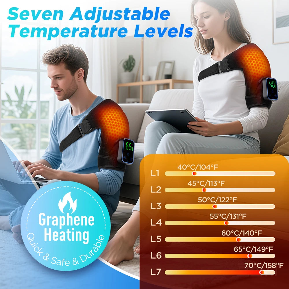 Revolutionary Detachable Wireless Shoulder Massager with APP Control - Electric Heating & Vibration for Ultimate Relaxation